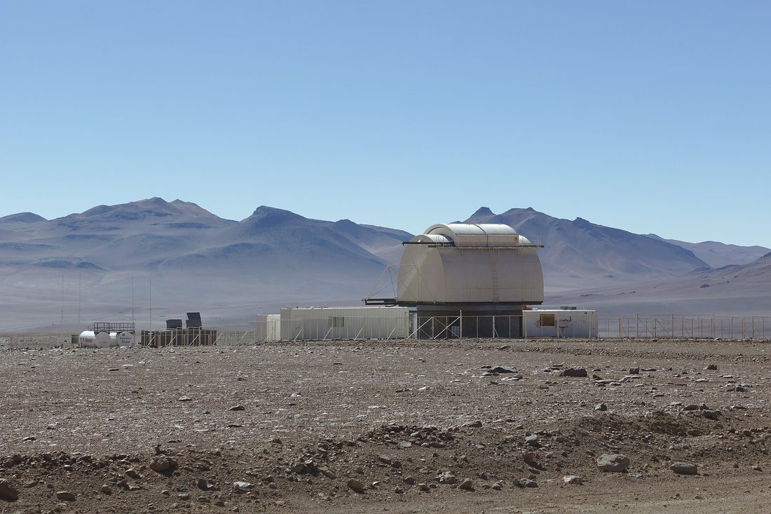 The NANTEN2 submillimetre telescope in the Atacama Desert, Chile.